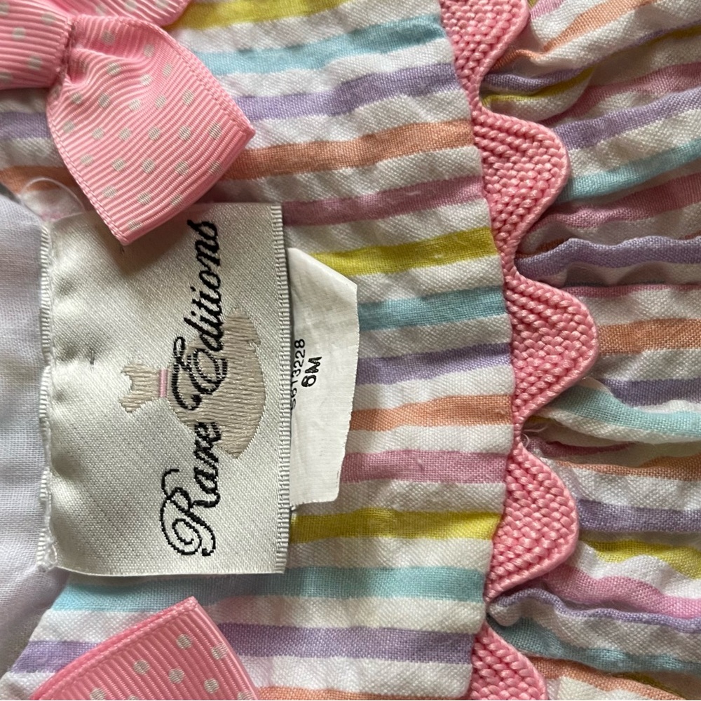 Rare Editions Striped Dress with Pink Accents